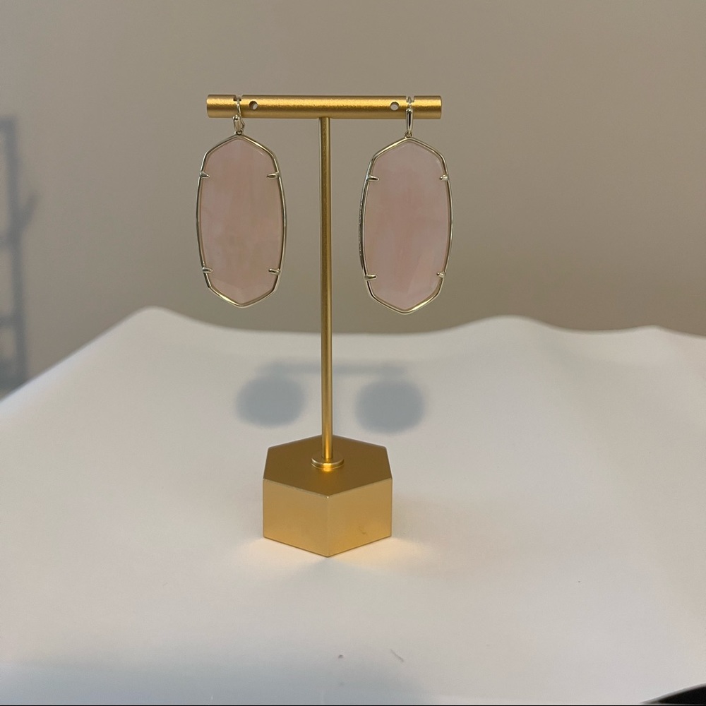 Kendra Scott Gold Faceted Danielle’s with Rose Quartz